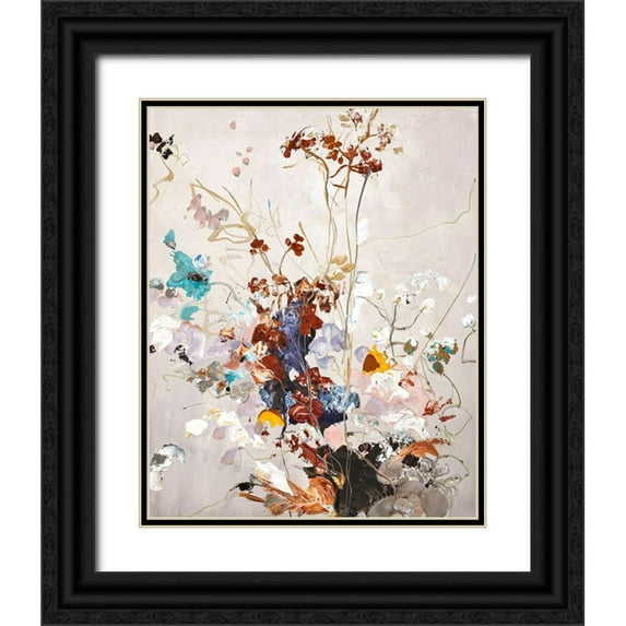 Design Fabrikken 15x18 Black Ornate Wood Framed with Double Matting Museum Art Print Titled - Fall Floral