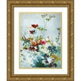 thumbnail image 1 of Design Fabrikken 15x18 Gold Ornate Wood Framed with Double Matting Museum Art Print Titled - Abstract Floral 1, 1 of 4