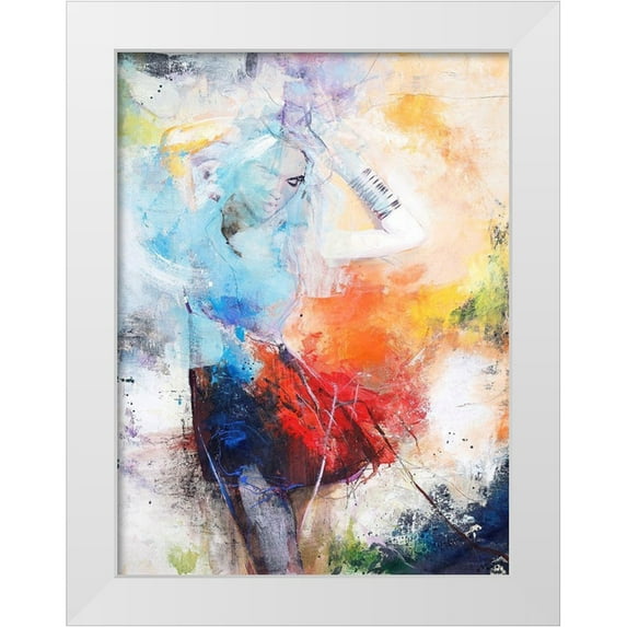 Design Fabrikken 15x18 White Modern Wood Framed Museum Art Print Titled - She Dances