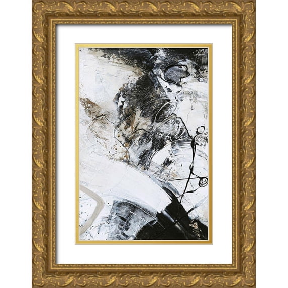 Design Fabrikken 17x24 Gold Ornate Wood Framed with Double Matting Museum Art Print Titled - Black and White 1