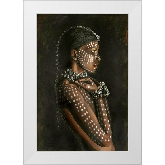 Design Fabrikken 17x24 White Modern Wood Framed Museum Art Print Titled - Tribal Woman