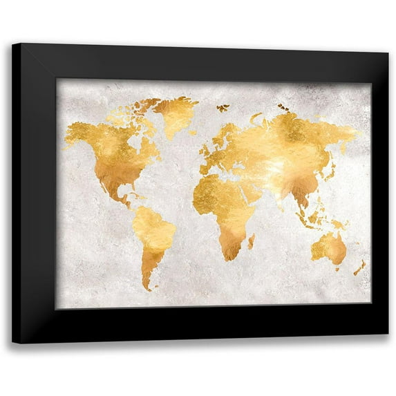 Design Fabrikken 18x14 Black Modern Framed Museum Art Print Titled - Gold World