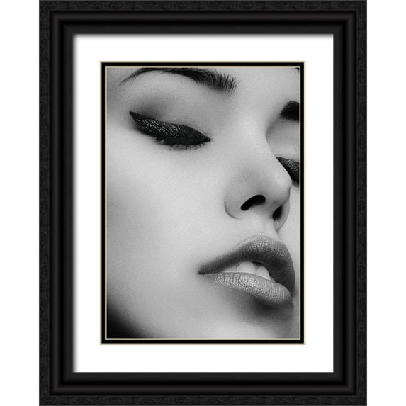 Design Fabrikken 18x24 Black Ornate Wood Framed with Double Matting Museum Art Print Titled - Face 1