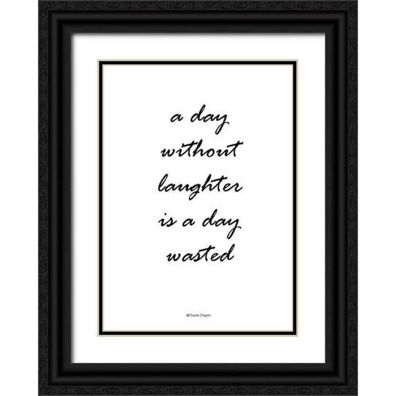 Design Fabrikken 18x24 Black Ornate Wood Framed with Double Matting Museum Art Print Titled - Without Laughter