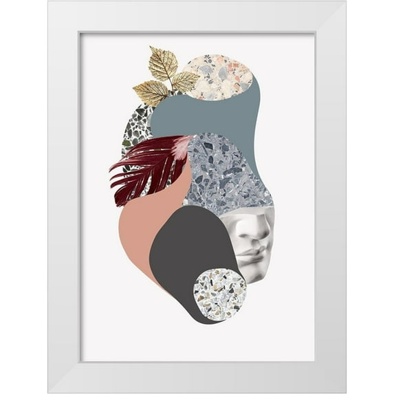 Design Fabrikken 18x24 White Modern Wood Framed Museum Art Print Titled - Terazzo Amoebe 2