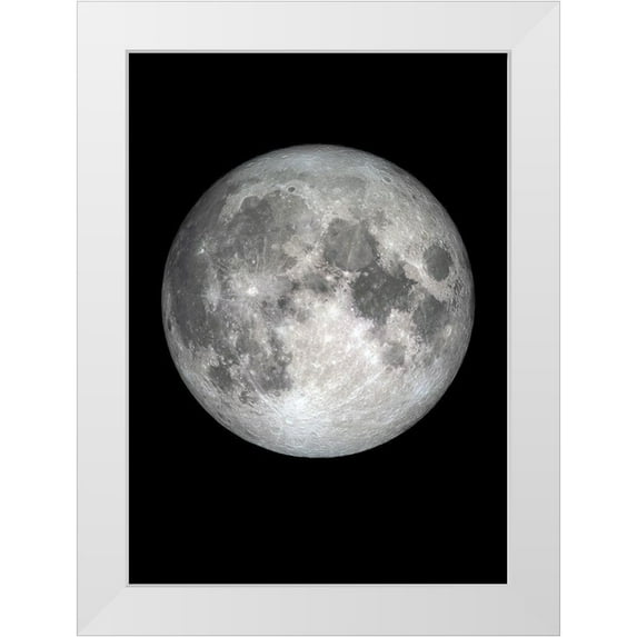 Design Fabrikken 18x24 White Modern Wood Framed Museum Art Print Titled - The Moon