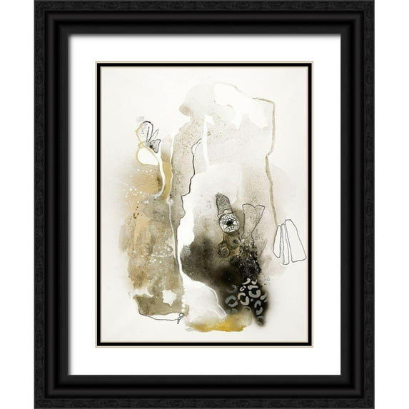 Design Fabrikken 19x24 Black Ornate Wood Framed with Double Matting Museum Art Print Titled - Aqua Sketch 1