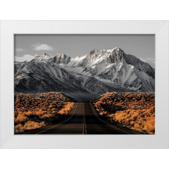 Design Fabrikken 24x18 White Modern Wood Framed Museum Art Print Titled - The Road 1
