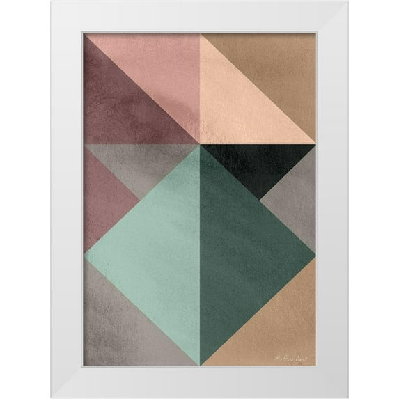 Design Fabrikken 24x32 White Modern Wood Framed Museum Art Print Titled - Triangle-1