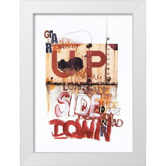 Design Fabrikken 24x32 White Modern Wood Framed Museum Art Print Titled - Up Side Down 1