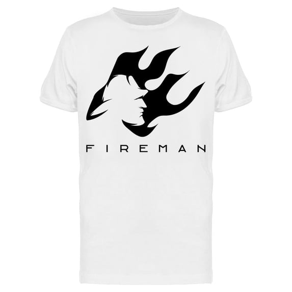 Design, Fireman In Flame T-Shirt Men -Image by Shutterstock, Male Small