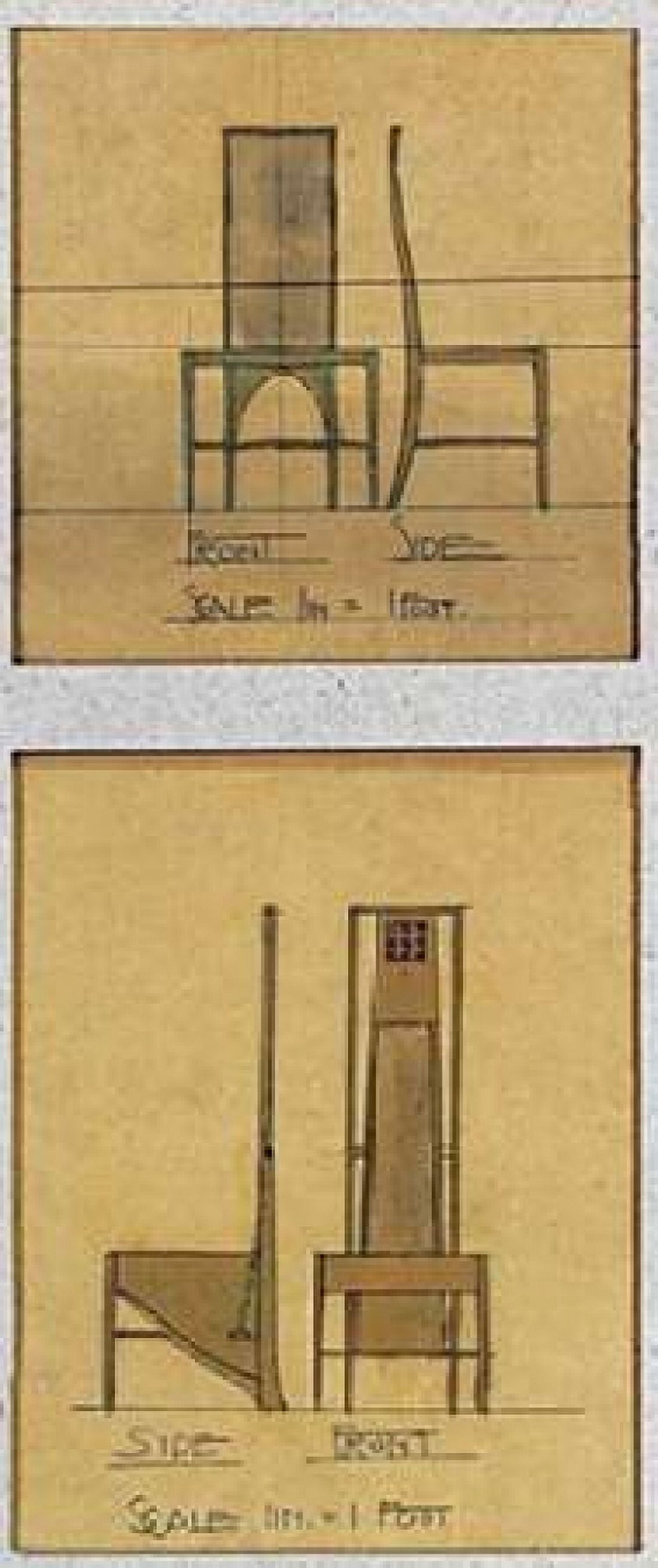 Design For Chairs 1903 Canvas Art - Charles Rennie Mackintosh (24 x 48)