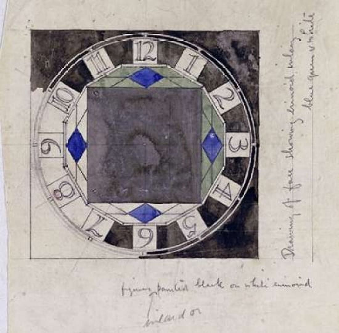Design For Clock Face 1917 Canvas Art - Charles Rennie Mackintosh (24 x 24)