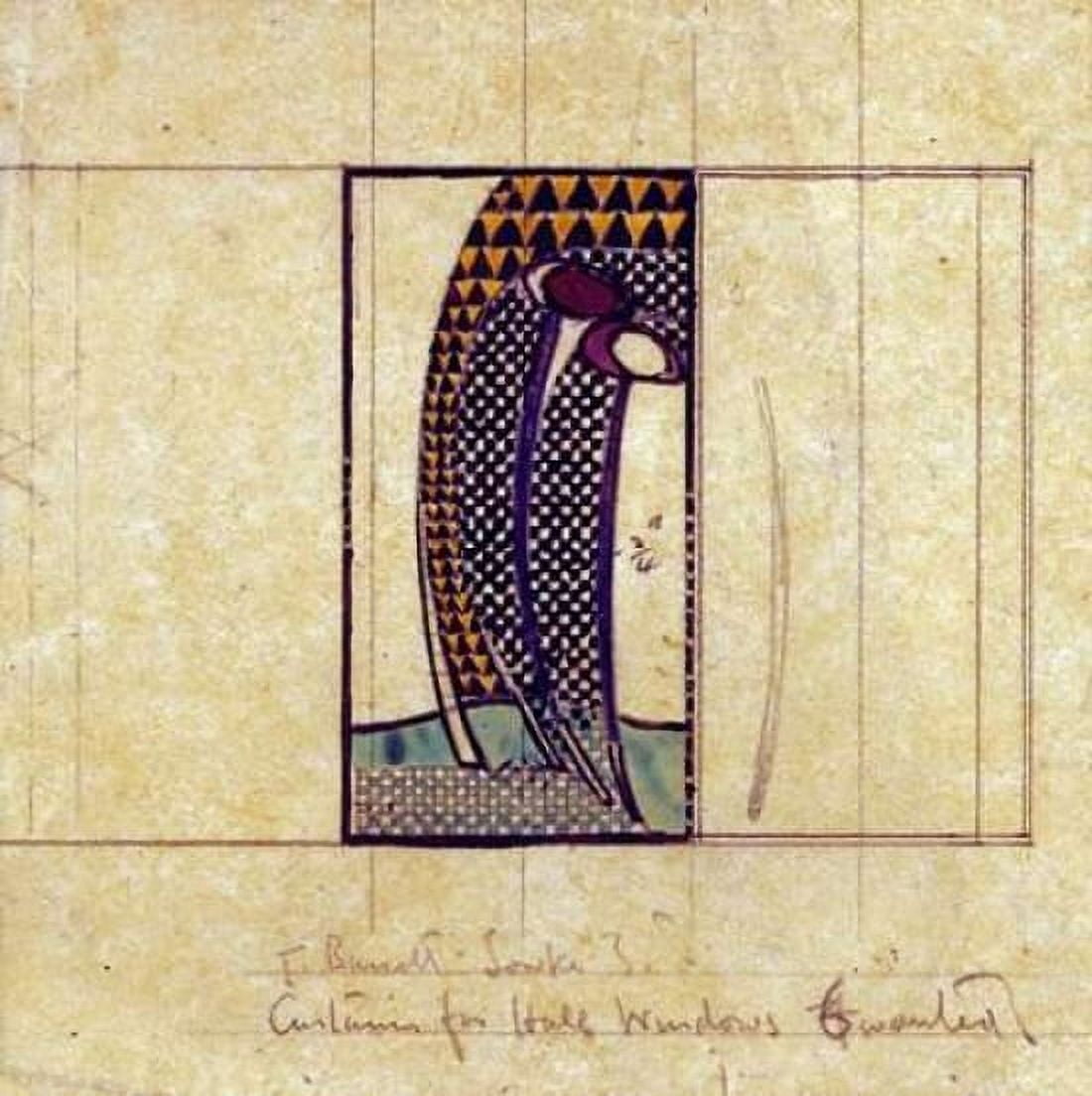 Design For Curtains For The Hall Windows Canvas Art - Charles Rennie Mackintosh (24 x 24)