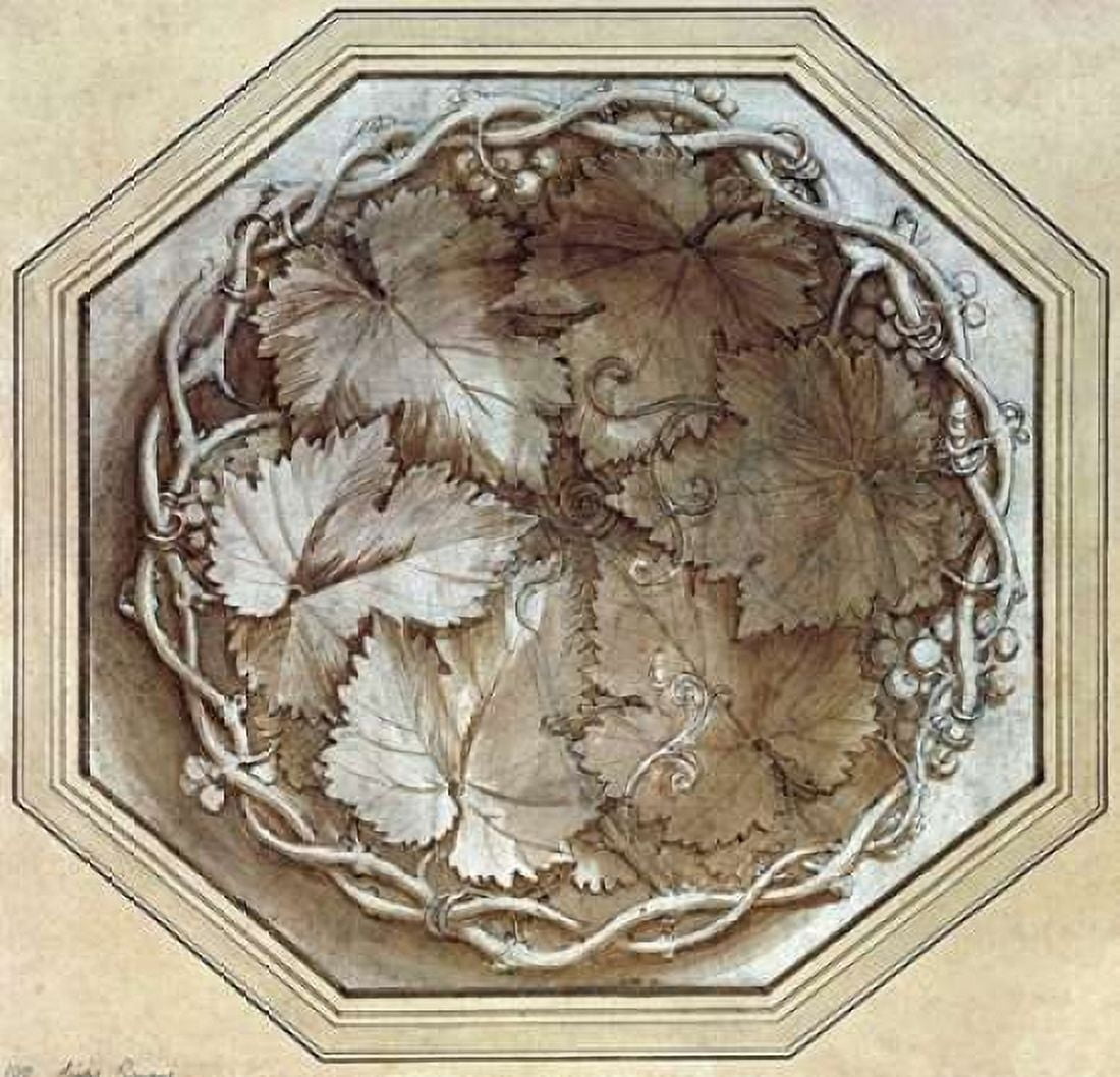Design For a Fruit Bowl Canvas Art - Giulio Romano (24 x 24)