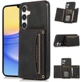 thumbnail image 1 of Design for Galaxy A15 5G Wallet Case with Credit Card Holder Slot PU Leather Phone Cover Stand Kickstand Shockproof Protective Cell Accessories for Samsung A 15 Women Men 6.5 inch Black, 1 of 6