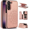 thumbnail image 1 of Design for Galaxy S23 Plus Case with Credit Card Holder Slot PU Leather Wallet Phone Cases Stand Kickstand Durable Shockproof Protective Cover for Samsung S23+ Women Men 6.6 inch Rose Gold, 1 of 12