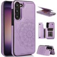 thumbnail image 1 of Design for Galaxy S23 Plus Case with Credit Card Holder Slot PU Leather Wallet Phone Cases Stand Kickstand Durable Shockproof Protective Cover for Samsung S23+ Women Men 6.6 inch Purple, 1 of 6