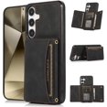 thumbnail image 1 of Design for Galaxy S24 Plus 5G Wallet Case with Credit Card Holder Slot PU Leather Phone Cover Stand Kickstand Shockproof Protective Cell Accessories for Samsung S24+ Women Men 6.6 inch Black, 1 of 7