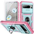 thumbnail image 1 of Design for Google Pixel 8 Pro Phone Case with Screen Protector Ring Holder Kickstand Heavy Duty Rugged Shockproof Military Grade Bumper Protective Cover for Women Men Girls 6.7 inch Rose Gold, 1 of 7