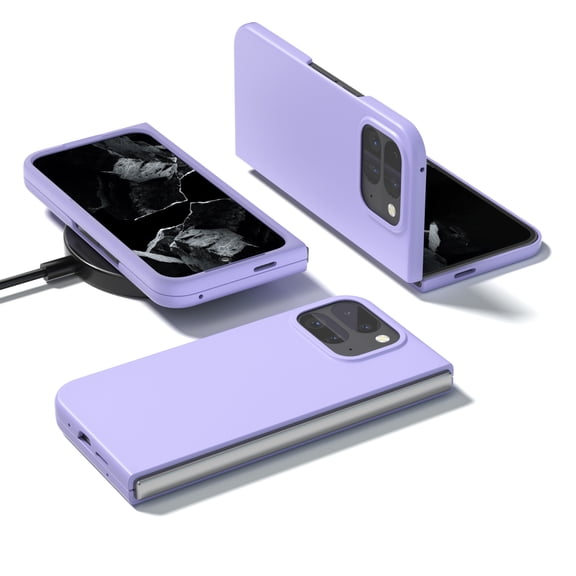 Design for Google Pixel 9 Pro Fold Case with Hinge Protection, Liquid Silicone Soft Gel Rubber Heavy Duty Shockproof Anti Scratch Cover Full Body Protective Phone Case,Purple