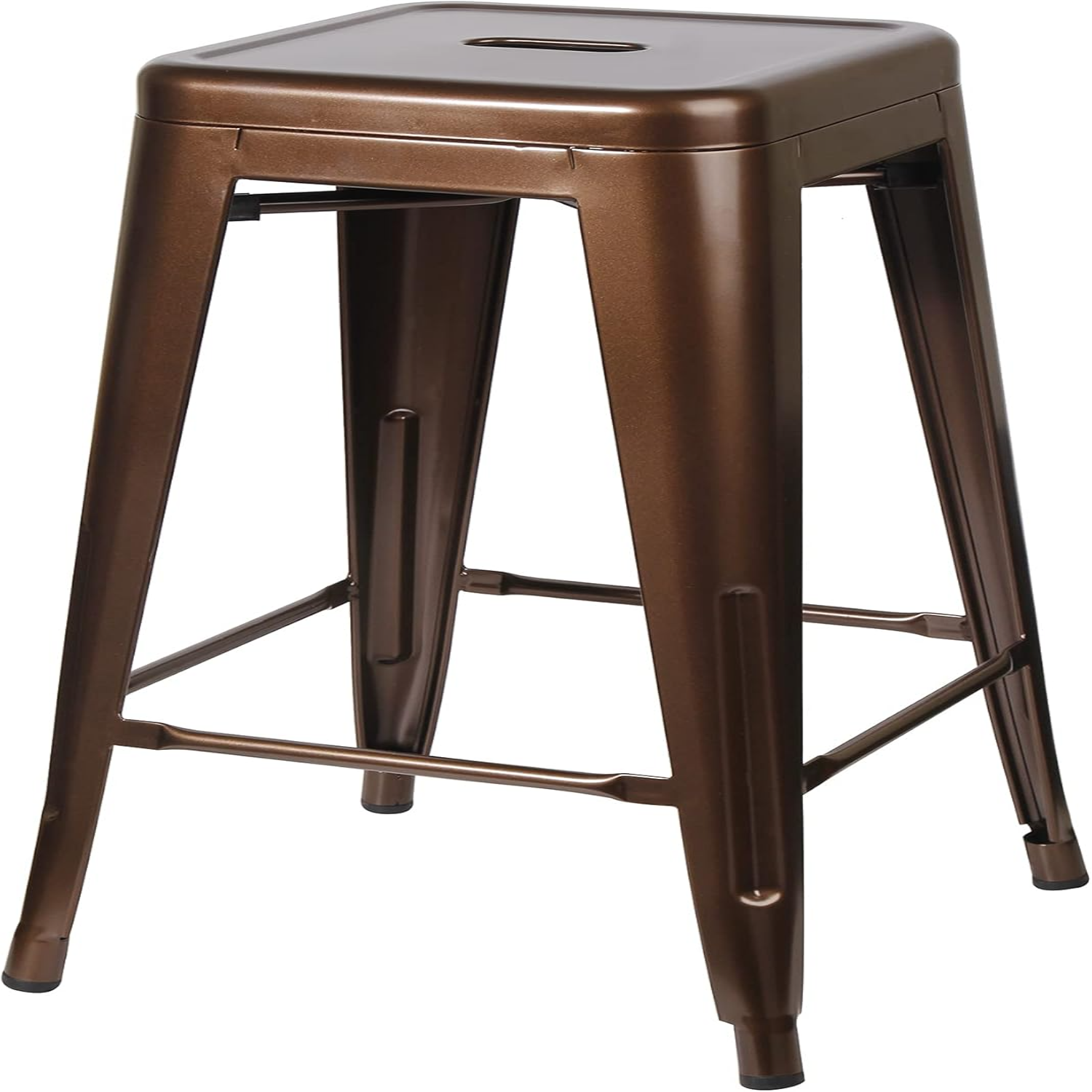Design Group 24" Gray Metal Counter Stools with Wooden Seat(1 Pack