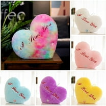 Design Heart Shaped Glowing Pillow for Valentines Day, I Love You Embroidery Pattern, Suitable for Valentine, Birthdays, Anniversaries, Lover Gifts