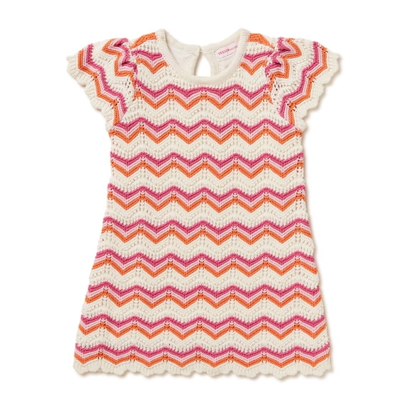 Design History Toddler Girls Short Sleeve Crochet Dress, Sizes 2T-5T