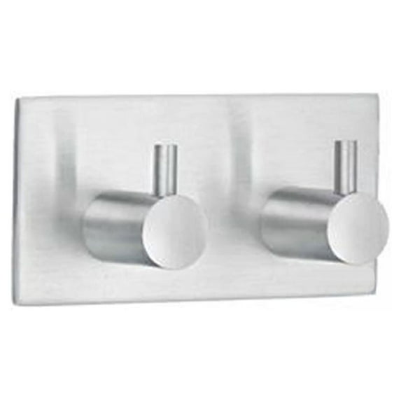 Design Hook Square Double Self Adhesive Brushed Stainless Steel