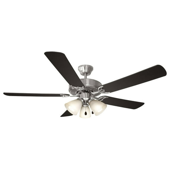 Design House 154229 Millbridge 3-Light Ceiling Fan 52", Satin Nickel