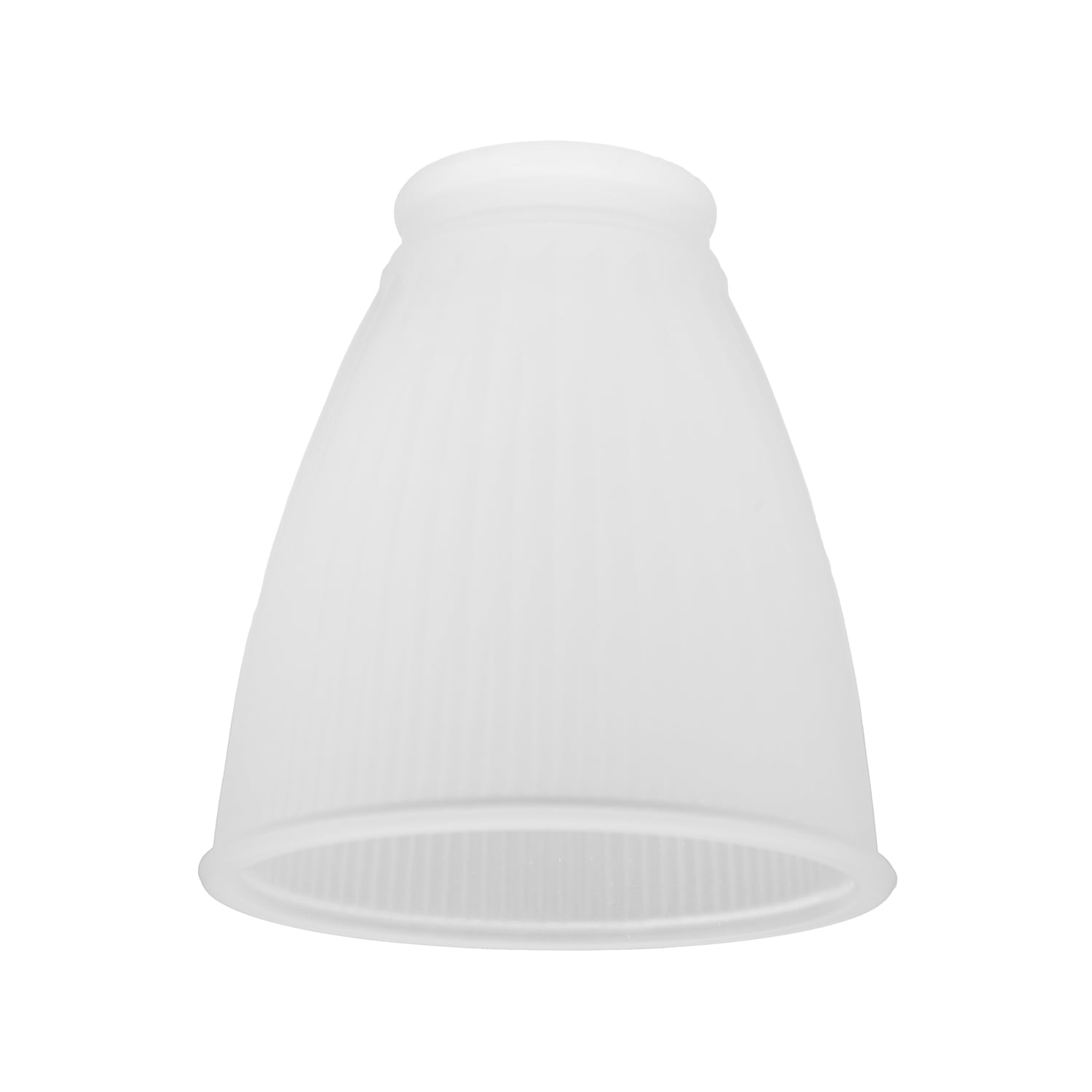 Frosted White Ribbed Glass Ceiling Fan Shade