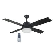 Design House 157354-BLK Cali 52-inch Four Blade Contemporary Indoor Ceiling Fan with LED Light Kit, Remote Control, Matte Black