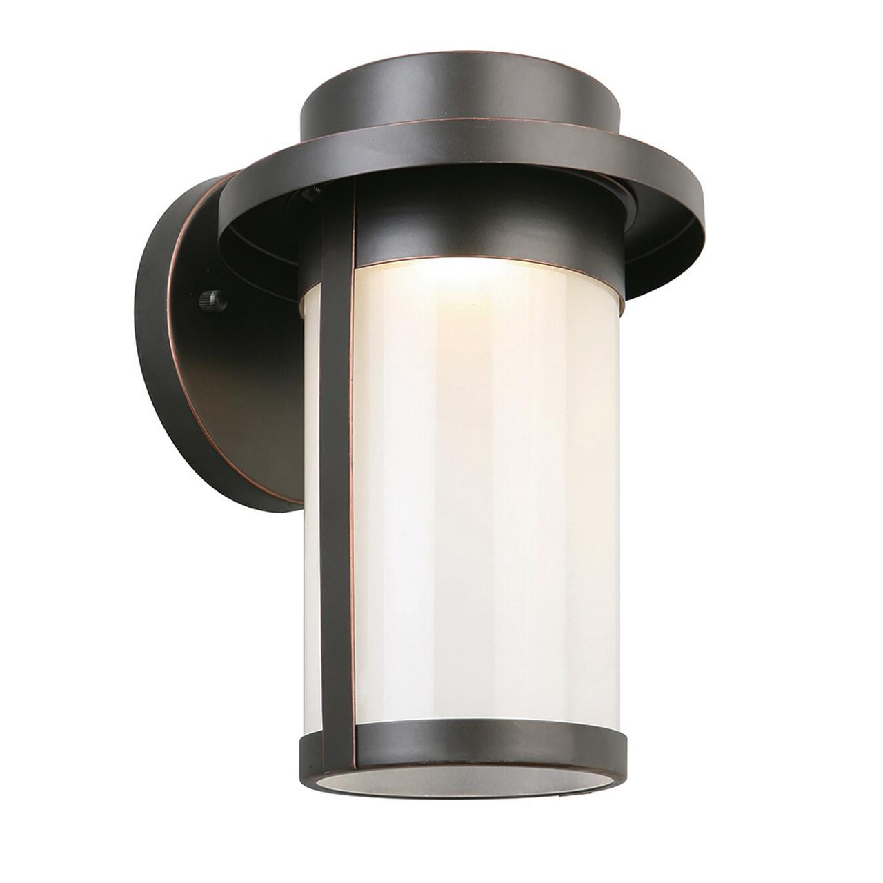 Design House 180331 Longmont Indoor/Outdoor LED Wall Light Frosted Glass in Oil Rubbed Bronze