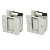 Design House Pocket Door Passage Satin Nickel  Hall and Closet Pull, 2-Pack