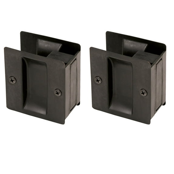 Design House Pocket Door Passage Hall And Closet Hardware Oil Rubbed Bronze 2-Pack With Mounting Hardware