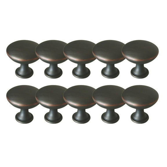Design House 10-pack Midtown 5/8" Diameter Round Door and Cabinet Knobs, Oil Rubbed Bronze