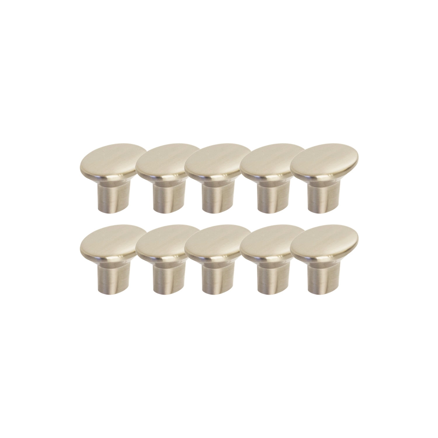 Brushed Nickel Round Cabinet Knob 10-Pack with Mounting Hardware