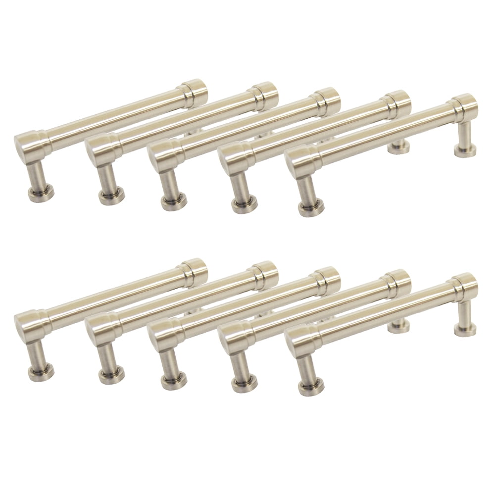 Brushed Nickel Modern Cabinet Bar Pull Set with Mounting Hardware