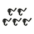 thumbnail image 1 of Design House 5-Pack 3" Double Hooks for Bath, Closet, or Kitchen, Matte Black, 1 of 8