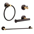 thumbnail image 1 of Design House Kelton 4-Piece Bath Accessory Hardware Set, Matte Black/Satin Gold, 1 of 14