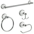 thumbnail image 1 of Design House Savannah 4-Piece Bathroom Hardware Accessory Kit, Polished Chrome/White, 1 of 12