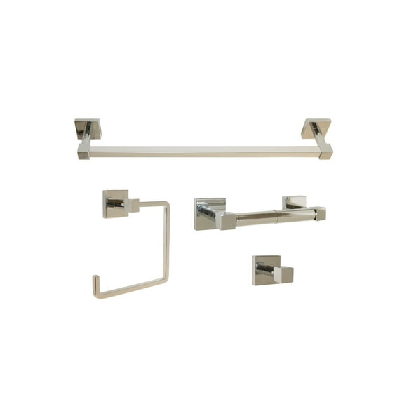 Design House 188540 Karsen 4-Piece Bathroom Hardware Accessory Kit Polished Chrome