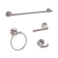thumbnail image 1 of Design House Kimball 4-Piece Satin Nickel Bathroom Accessory Kit with Towel Bar, Towel Ring, Toilet Paper Holder, and Robe Hook, 1 of 14