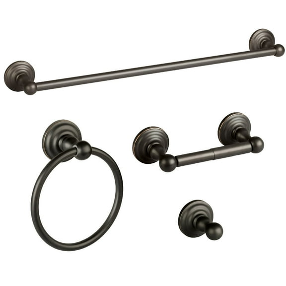 Design House Calisto 4-Piece Bathroom Hardware Accessory Set, Oil Rubbed Bronze