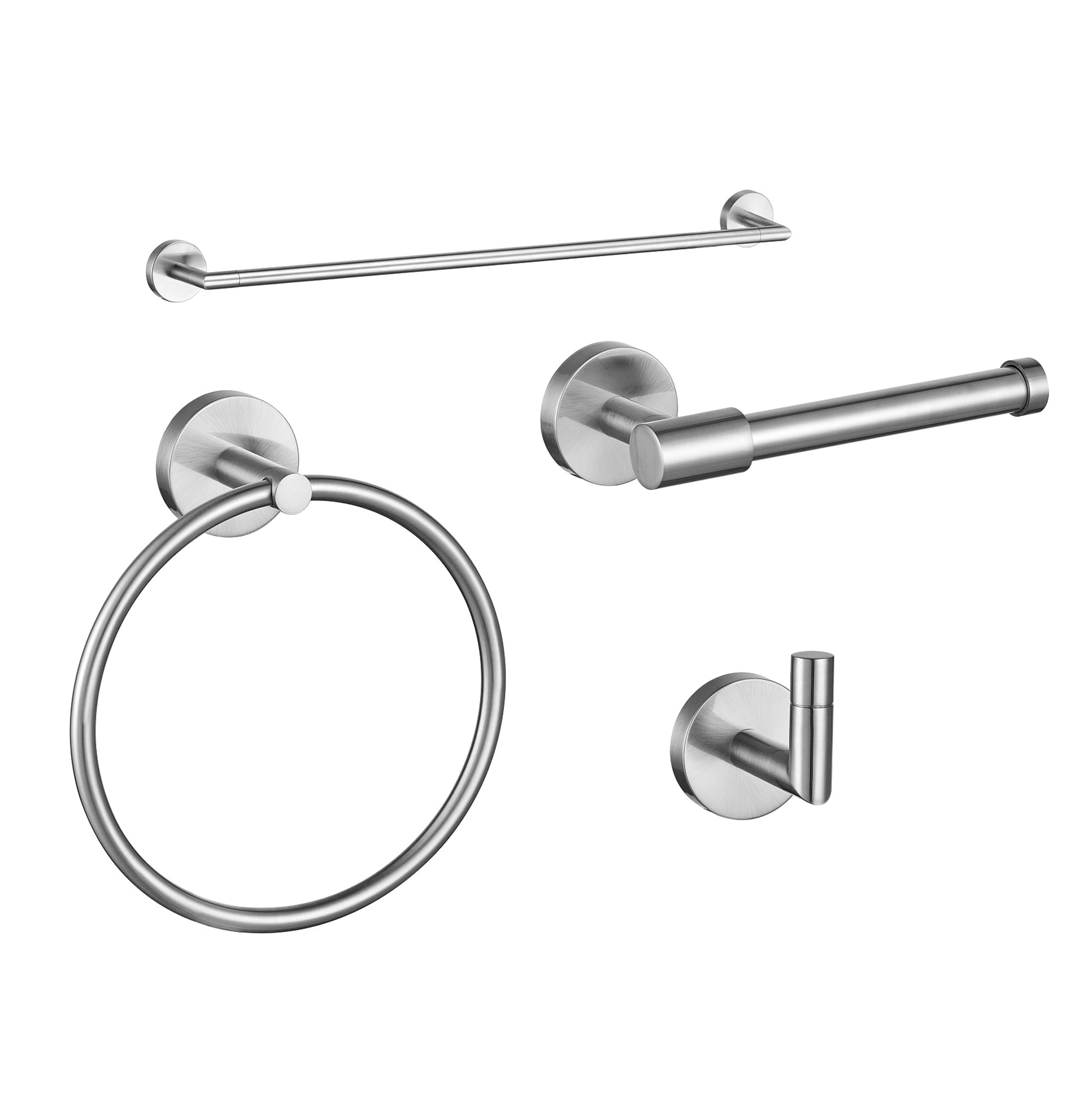 Brea 3-Piece Bath Hardware Set in Brushed Nickel Brea 3-Piece Bath Hardware Set in Brushed Nickel