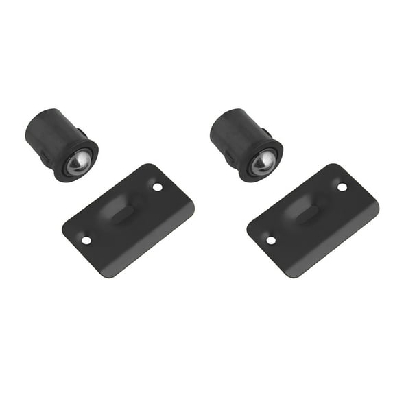 Design House 2-Pack Drive-In Ball Catch for Closet Doors with Dummy Hardware, Matte Black