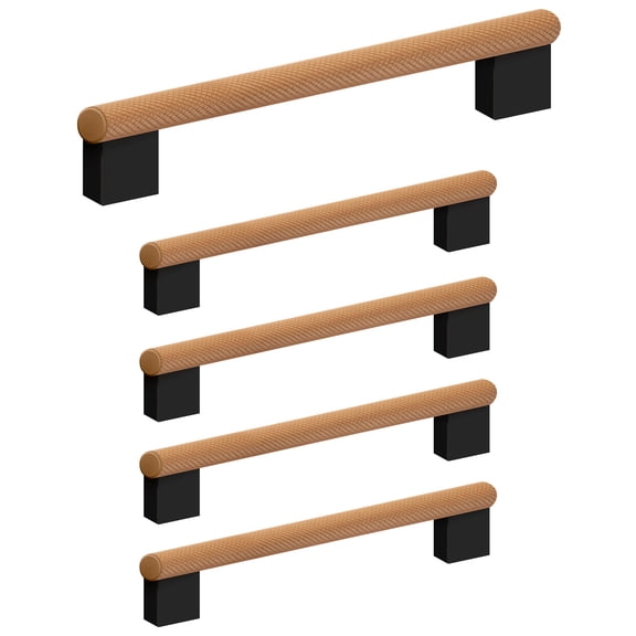 Design House Porter Matte Black 3.75" Center to Center Cabinet and Drawer Pulls, 5-Pack