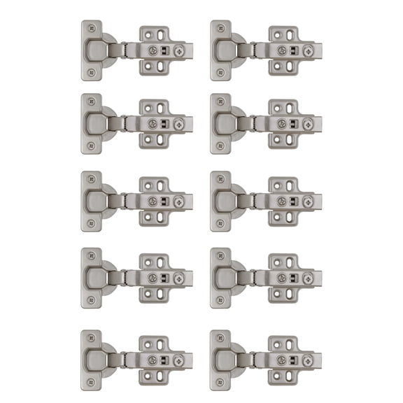 Design House 10-pack Soft Close Kitchen Cabinet Hinges, Satin Nickel