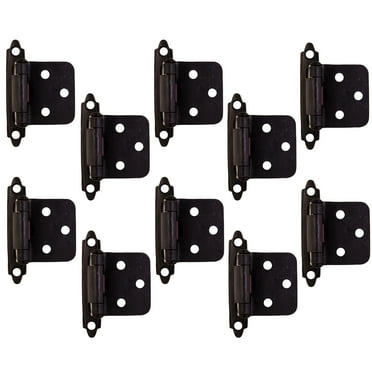 Design House Steel 10-Pack Overlay Hinges for Kitchen Cabinets, Oil Rubbed Bronze