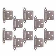 Design House Steel 10-Pack Overlay Hinges for Kitchen Cabinets, Satin Nickel